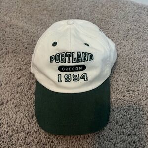 PacSun White and Green Portland Cap